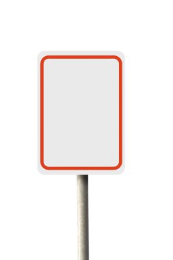 Beyaz arkaplan üzerinde izole edilmiş bir kopya alanı için boş yol işareti
