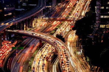 Jakarta 'da otoyol trafiği. Jakarta, Endonezya