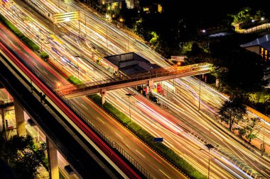 Jakarta 'da otoyol trafiği. Jakarta, Endonezya