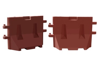 Plastik yol bariyeri beyaz arkaplan üzerinde izole