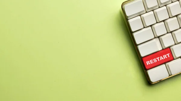 Keyboard Button Restart Text New Beginning Life Business Career Concept — Stock Photo, Image