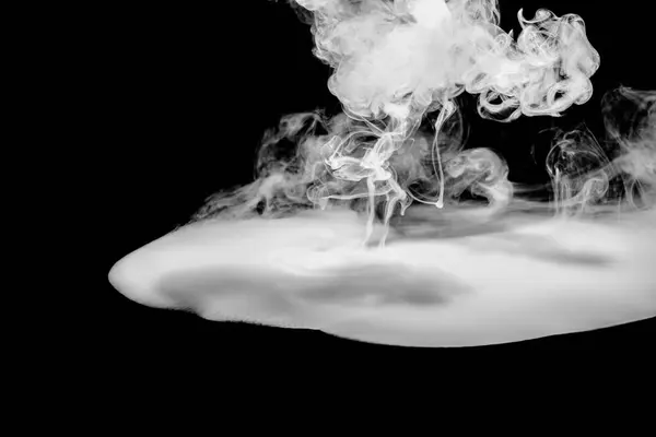 Vířící Bílý Kouř Tmavém Pozadí Abstraktní Pozadí Stock Snímky