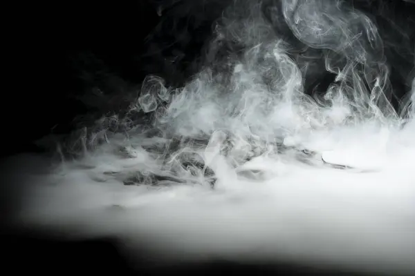 Fumo Vorticosamente Bianco Sfondo Scuro Sfondo Astratto Fotografia Stock