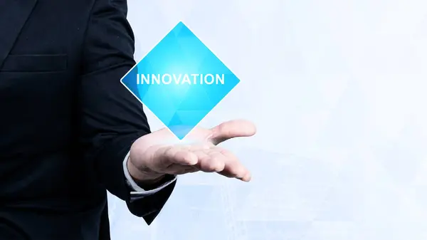 Business Hand Showing Innovation Text New Ideas Innovative Creativity Innovation Royalty Free Stock Photos