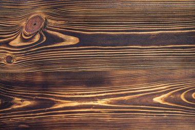 Tahta tahıl çok görünür ve ahşap yanmış. Yanmış odunun kırsal ve doğal bir havası var. Desenli arkaplan