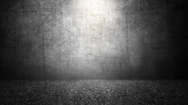 Odada siyah beton zemin var. Dumanlı soyut doku. Model ya da şablon. Uzayı kopyala Koyu duvar arkaplanı
