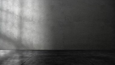 Alçılı beton zeminli siyah duvar. Çimento duvarının soyut deseni. Modelleme. Uzayı kopyala Duvar kağıdı veya doku arkaplanı