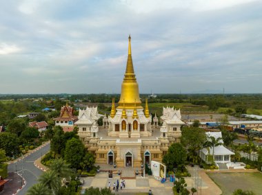 Ayutthaya, Thailand. 07 January  2023, Wat Tako, Ornate Buddhist temple topped with golden spires, known for the mummified remains of a former abbot.
