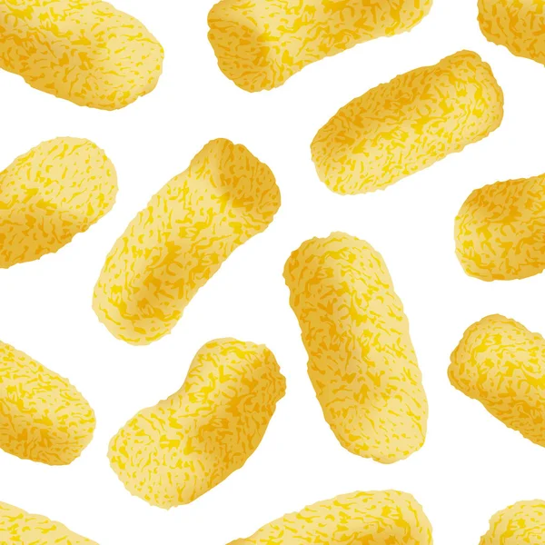 Süße Maisstäbchen Nahtloses Muster Auf Weißem Hintergrund Schnelle Snacks Zur — Stockvektor