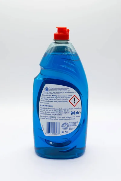 Irvine Scotland February 2023 Fairy Branded Antibacterial Dish Cleaner Warning — Stock Photo, Image