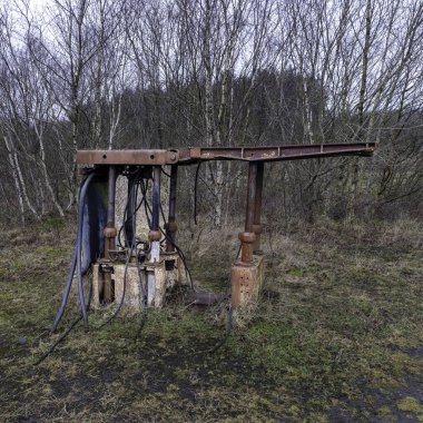 Barony A-Frame çukur başlı sarmalı başlık kulesi anıtı ve ziyaretçi parkı, tarihi sanayi mirası bölgesi Doğu Ayrshire İskoçya