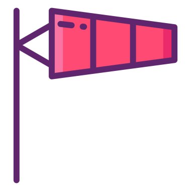 Rüzgâr Sock simgesi basit illüstrasyon