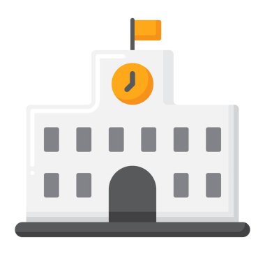 Üniversite simgesi, düz tasarım