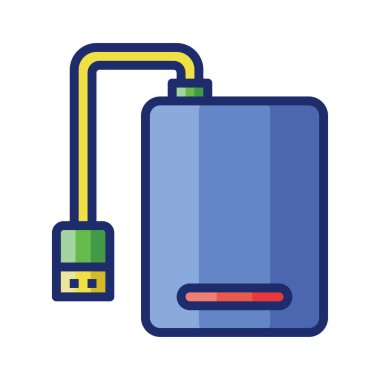 beyaz arkaplanda harici sabit disk simgesi 