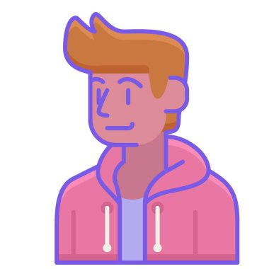 Sakallı genç adam karakter vektör çizimi tasarımı