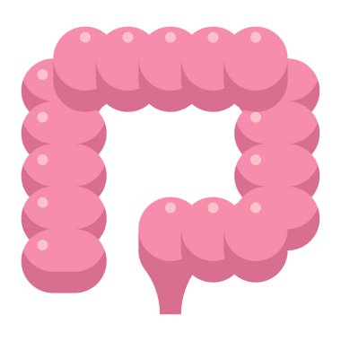 Beyaz arkaplanda bağırsak simgesi 