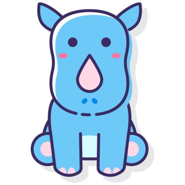 Beyaz arkaplanda gergedan simgesi 