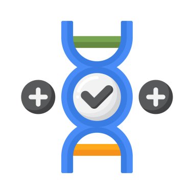 Düz renk şeklinde genetik simge. vektör illüstrasyonu.