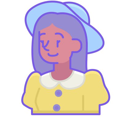 kız çizgi film tasarımı, vektör illüstrasyonu