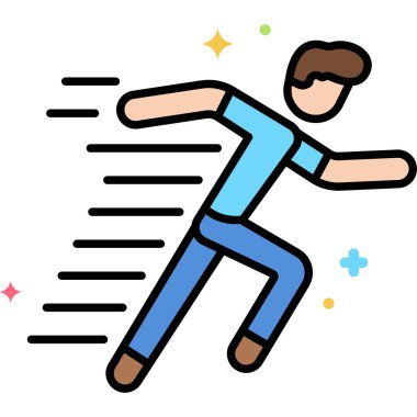 Çeviklik simgesi renk ana hatları vektörü