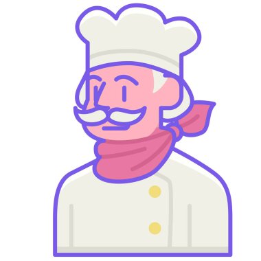 Erkek şef ikonu. özet çizimi