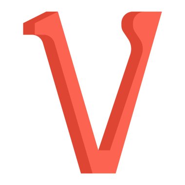 V harfi logo ikonu tasarımı. vektör