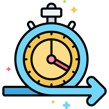 Kronometre simgesi. özet vektör rengi düz izole