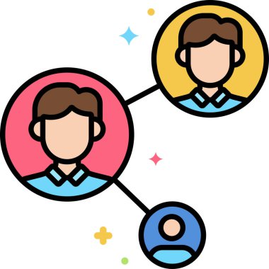 Etkileşim simgesi vektör illüstrasyonu