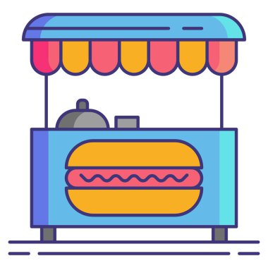 Hot Dog Stand simgesi - taslak biçimi