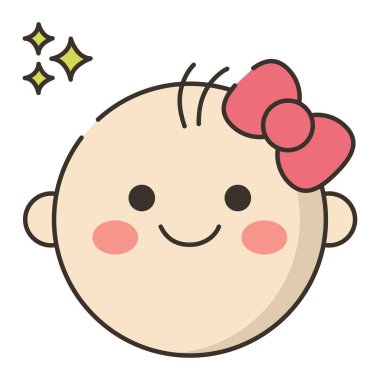 Küçük tatlı kız baş vektör çizimi tasarımı