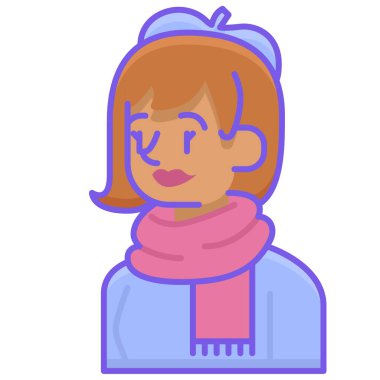 Beyaz arkaplanda kadın ressam simgesi 