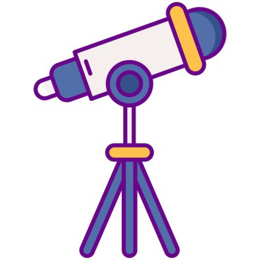 Yıldız Teleskobu ikonu. özet vektör rengi düz izole