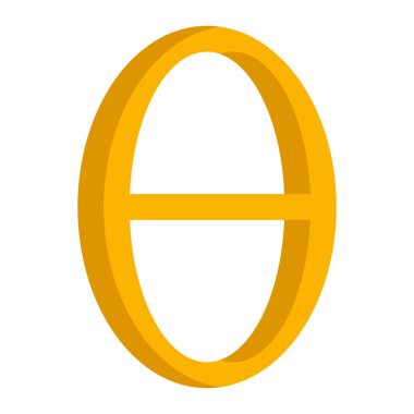 Teta işaretinin vektör illüstrasyonu