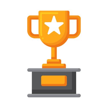 Altın ödüllü kupa simgesi, düz stil