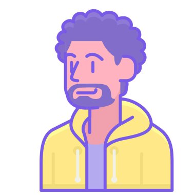 Sakal vektör çizimi olan adam