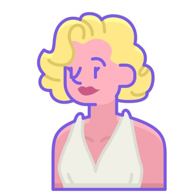 avatar kadın simgesi düz stil