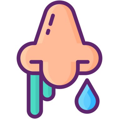 Renksiz Burun Boşaltma simgesi basit illüstrasyon