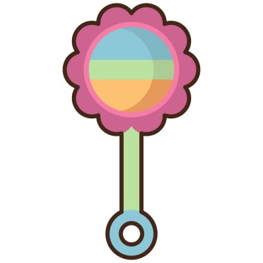 Rattle simgesinin vektör illüstrasyonu