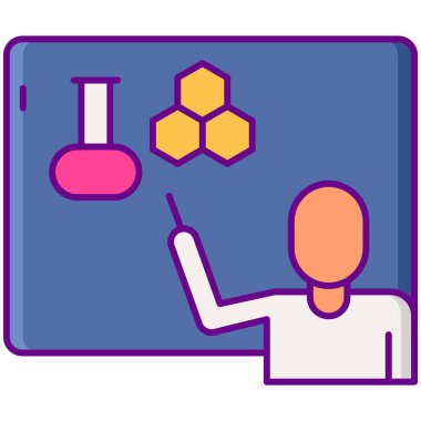 Kimya laboratuvarı. Web simgesi basit illüstrasyon