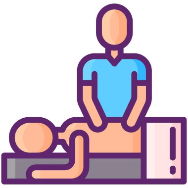 Erkek masajı. Web simgesi basit illüstrasyon