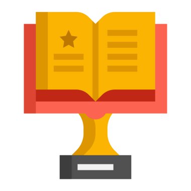 Edebiyat Ödülü düz vektör simgesi