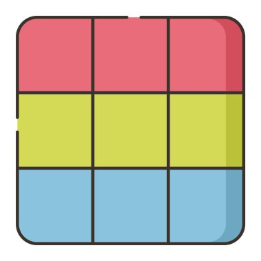 Rubik küp simgesinin vektör çizimi