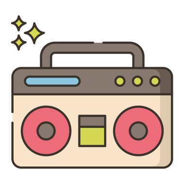 Beyaz arkaplanda radyo vektör illüstrasyonu