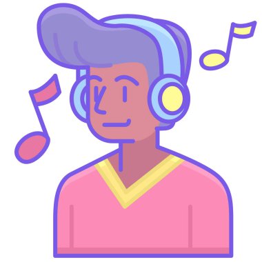 Beyaz arkaplanda müzik çocuğu simgesi