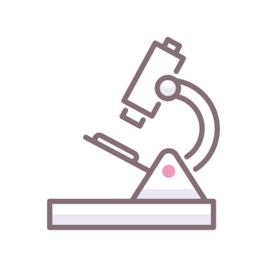 Beyaz arkaplanda izole edilmiş mikroskop simgesi vektörü