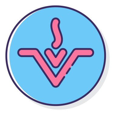 Beyaz arkaplanda vesta simgesi