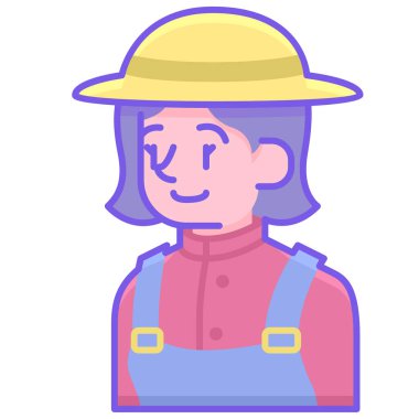 Çiftçi kadın karakter simgesi