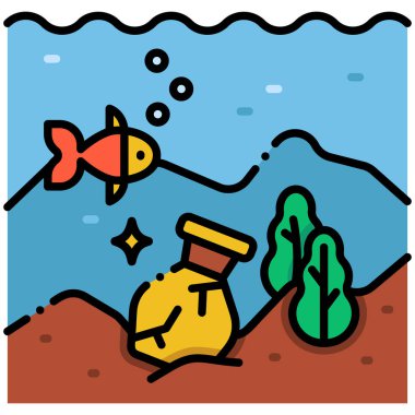 Sualtı Arkeolojisinin vektör çizimi