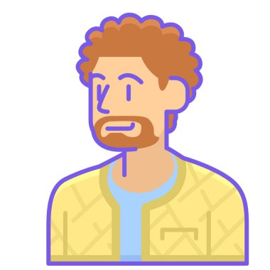 avatar erkek kişi simgesi düz stil