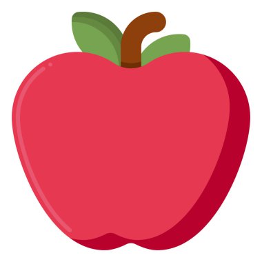 Düz stil elma yemeği simgesi